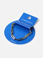 Oliver Bonas Gold Tone Austen Stainless Steel Waterproof Paperclip Chain Bracelet - Image 4 of 6