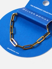 Oliver Bonas Gold Tone Austen Stainless Steel Waterproof Paperclip Chain Bracelet - Image 5 of 6