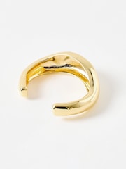 Oliver Bonas Gold Tone Noel Smooth Chunky Cuff Bangle - Image 2 of 4