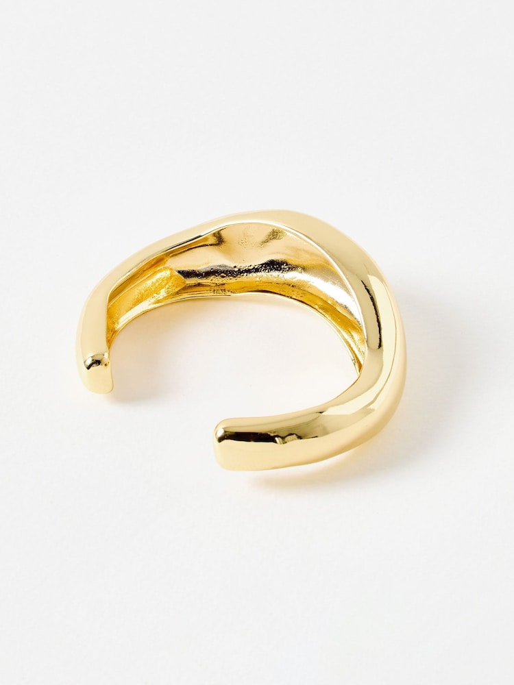 Oliver Bonas Gold Tone Noel Smooth Chunky Cuff Bangle - Image 2 of 4