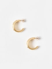 Oliver Bonas Gold Tone Novah Celestial Stone Hoop Earrings - Image 2 of 5