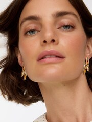 Oliver Bonas Brown Symetha Oval & Nugget Mini Drop Earrings - Image 4 of 4