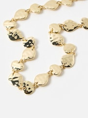 Oliver Bonas Gold Tone Cali Hammered Collar Necklace - Image 2 of 4