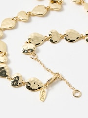 Oliver Bonas Gold Tone Cali Hammered Collar Necklace - Image 3 of 4