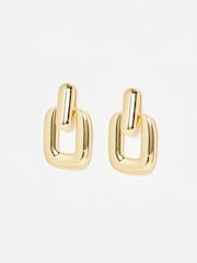 Oliver Bonas Gold Tone Bridey Rectangular Statement Earrings - Image 1 of 3