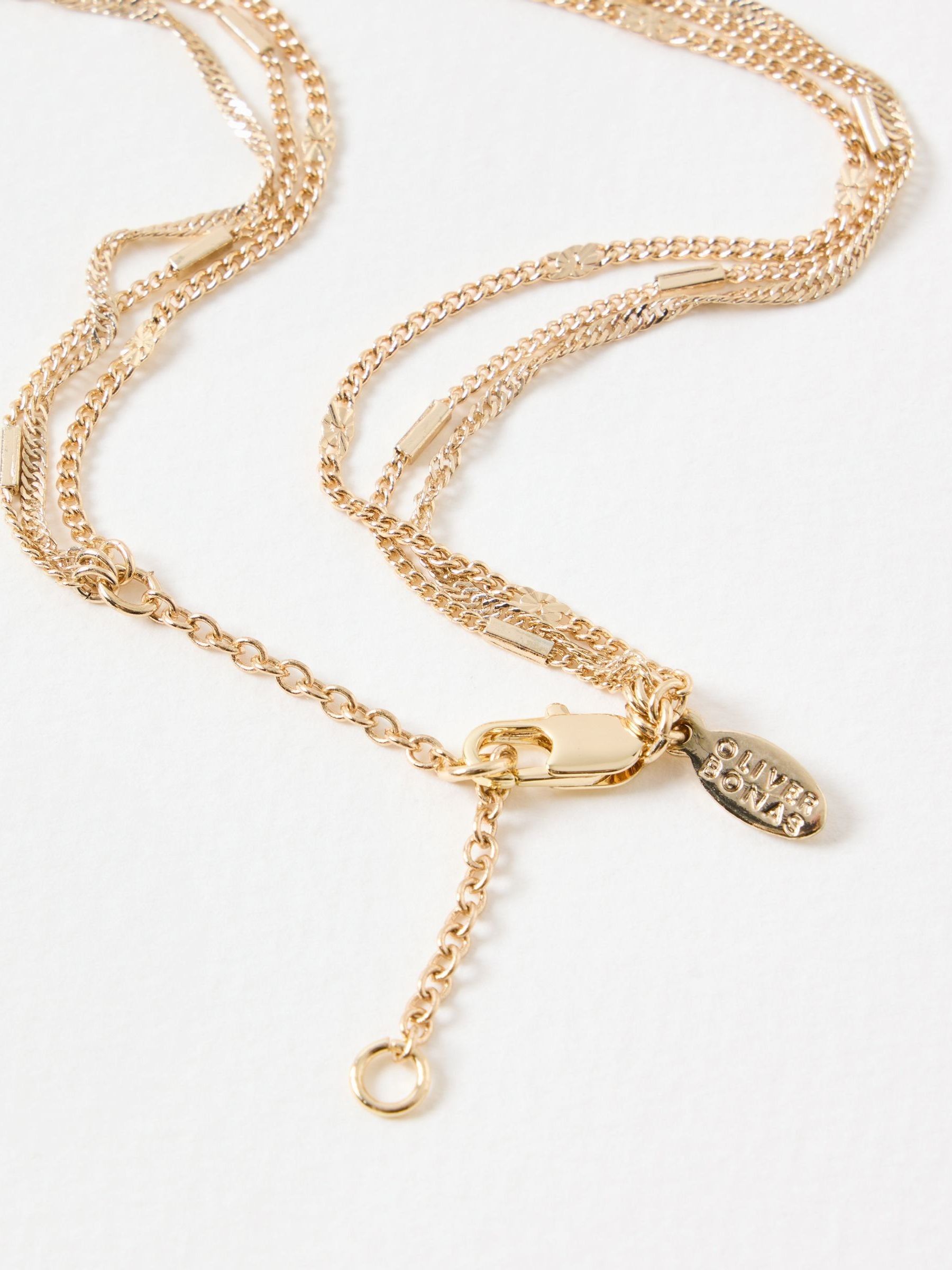 Buy Oliver Bonas Black Melody Triple Row Layered Pendant Necklace
