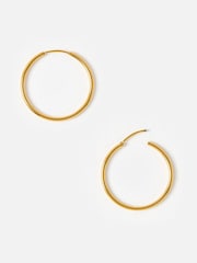 Oliver Bonas Gold Tone Janis Shiny Stainless Steel Waterproof Small Hoop Earrings - Image 2 of 5