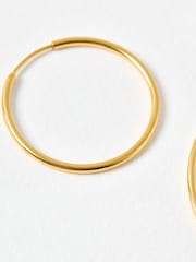 Oliver Bonas Gold Tone Janis Shiny Stainless Steel Waterproof Small Hoop Earrings - Image 4 of 5