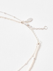Oliver Bonas Silver Tone Brilla Sunshine Faux Pearl Layered Necklace - Image 3 of 4