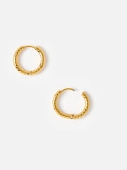 Oliver Bonas Gold Tone Stevie Stainless Steel Waterproof Line Small Hoop Earrings - Image 3 of 4