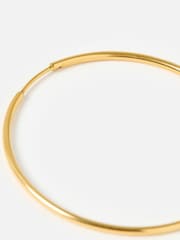 Oliver Bonas Gold Tone Janis Shiny Stainless Steel Waterproof Large Hoop Earrings - Image 4 of 5