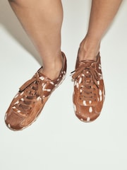Braun Reh-Print - Forever Comfort® Leather Slim Trainers - Bild 1 von 4