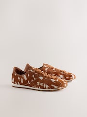 Brown Deer Print Forever Comfort® Leather Slim Trainers - Image 6 of 9