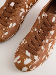 Brown Deer Print Forever Comfort® Leather Slim Trainers - Image 7 of 9
