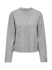 ONLY Grey Round Neck Cosy Knitted Pullover Jumper - Image 5 of 6
