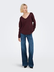 ONLY Purple Cosy V-Neck Knit Jumper - Image 3 of 6