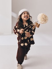 Brown/Cream Long Sleeve Blouse and Bloomer Trousers Set (3mths-7yrs) - Image 1 of 10