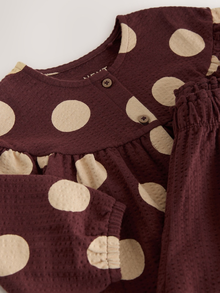 Brown/Cream Long Sleeve Blouse and Bloomer Trousers Set (3mths-7yrs) - Image 10 of 10 Brown/Cream Long Sleeve Blouse and Bloomer Trousers Set (3mths-7yrs) - Image 10 of 10