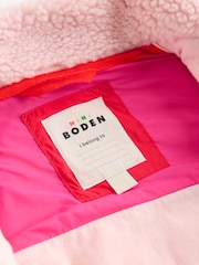 Boden Pink 2-in-1 Borg Mix Jacket - Image 4 of 5