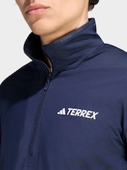adidas Brown Terrex Multi Climawarm  Half Zip Tech Fleece Jacket - Image 4 of 6