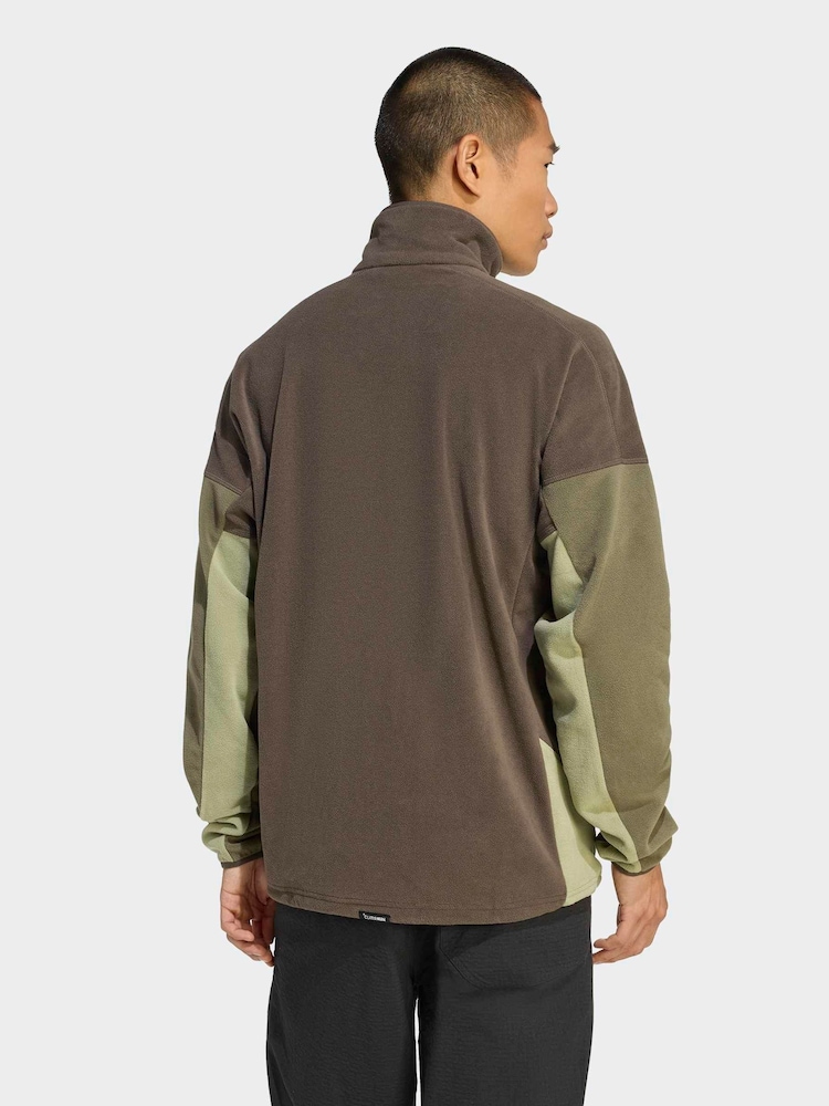 adidas Green Multi Climawarm Fleece Anorak - Image 2 of 6 adidas Green Multi Climawarm Fleece Anorak - Image 2 of 6