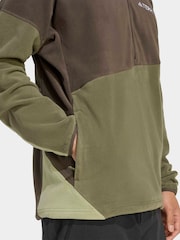 adidas Green Multi Climawarm Fleece Anorak - Image 4 of 6