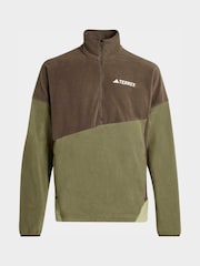 adidas Green Multi Climawarm Fleece Anorak - Image 6 of 6