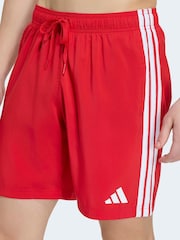 adidas Red 3 Stripes Swim Shorts 8 Inch - Image 4 of 5