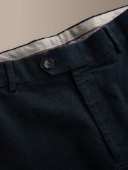 Navy Regular Fit Signature Emmetex Italian Fabric Moleskin Trousers - Image 10 of 11