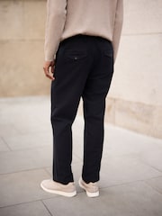Navy Regular Fit Signature Emmetex Italian Fabric Moleskin Trousers - Image 3 of 11