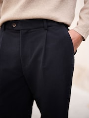 Navy Regular Fit Signature Emmetex Italian Fabric Moleskin Trousers - Image 5 of 11