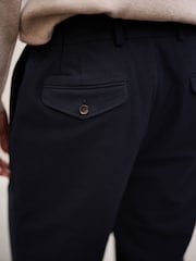 Navy Regular Fit Signature Emmetex Italian Fabric Moleskin Trousers - Image 6 of 11