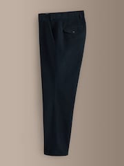 Navy Regular Fit Signature Emmetex Italian Fabric Moleskin Trousers - Image 8 of 11