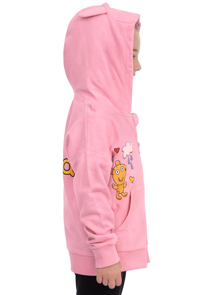 Spreadshirt Peppa Pig En Suzy Sheep Better Together Kinderen trui Premium met capuchon, 98/104 (3-4 jaar), zwart