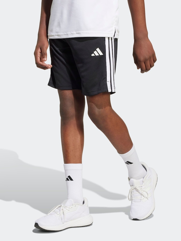 adidas Black Junior Train Essentials 3 Stripes Shorts - Image 1 of 6 adidas Black Junior Train Essentials 3 Stripes Shorts - Image 1 of 6