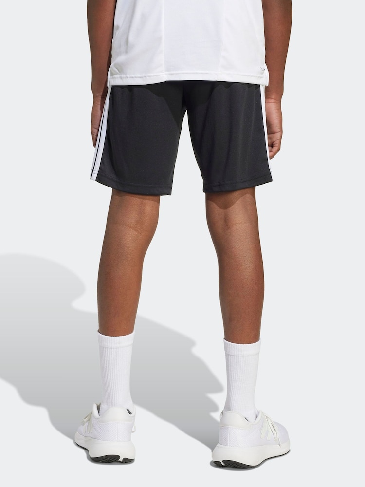 adidas Black Junior Train Essentials 3 Stripes Shorts - Image 2 of 6 adidas Black Junior Train Essentials 3 Stripes Shorts - Image 2 of 6