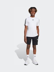 adidas Black Junior Train Essentials 3 Stripes Shorts - Image 3 of 6
