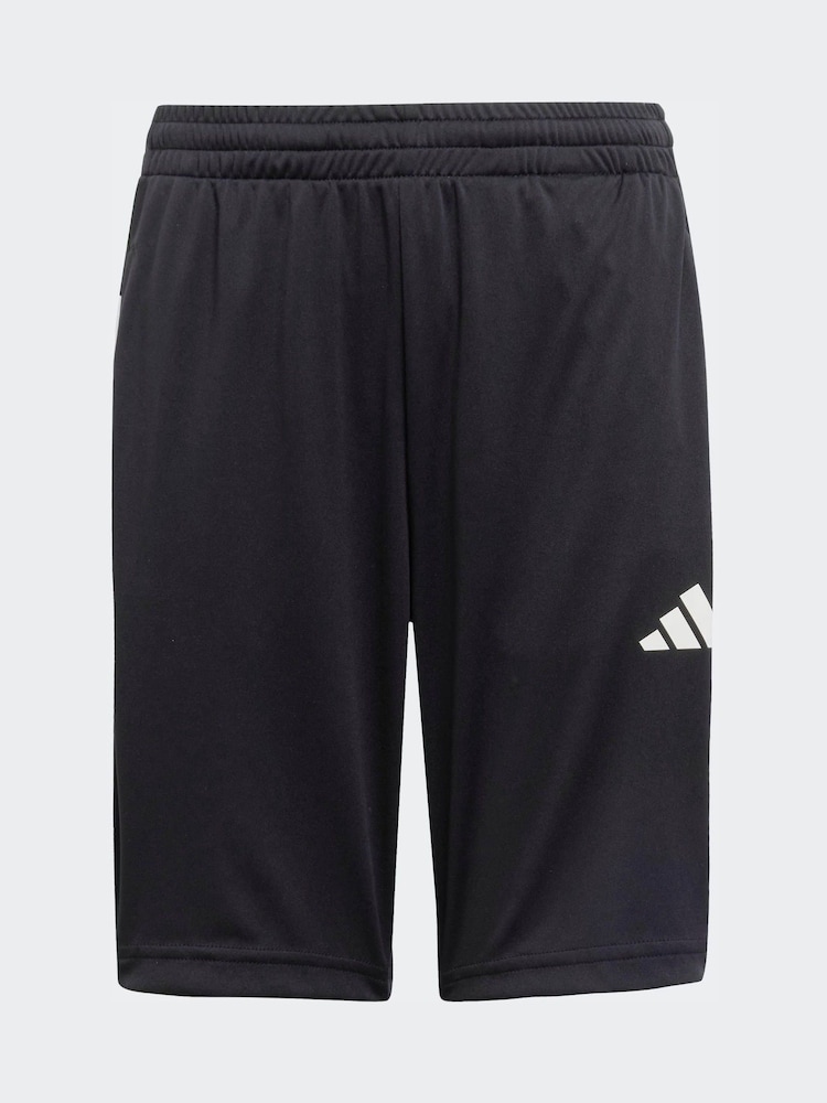 adidas Black Junior Train Essentials 3 Stripes Shorts - Image 6 of 6 adidas Black Junior Train Essentials 3 Stripes Shorts - Image 6 of 6
