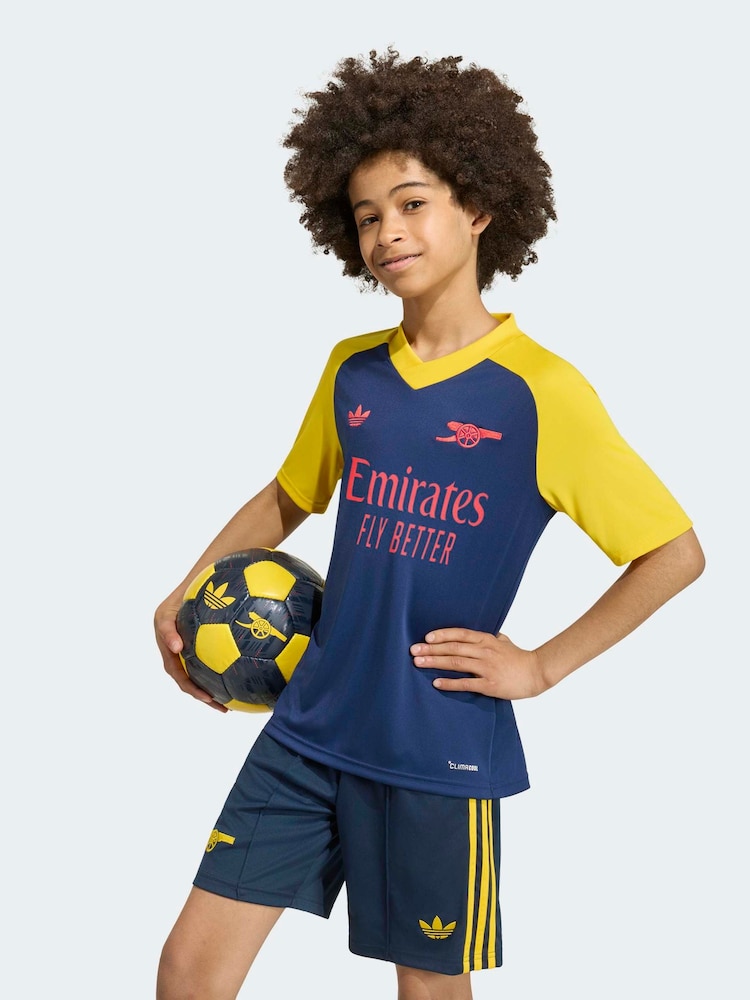 adidas Blue Arsenal Football Club Away Pre-Match T-Shirt - Image 1 of 5 adidas Blue Arsenal Football Club Away Pre-Match T-Shirt - Image 1 of 5