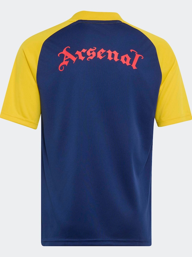adidas Blue Arsenal Football Club Away Pre-Match T-Shirt - Image 5 of 5 adidas Blue Arsenal Football Club Away Pre-Match T-Shirt - Image 5 of 5