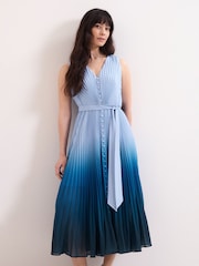 Phase Eight Blue Petite Mira Ombre Dress - Image 3 of 7
