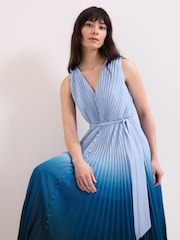 Phase Eight Blue Petite Mira Ombre Dress - Image 5 of 7