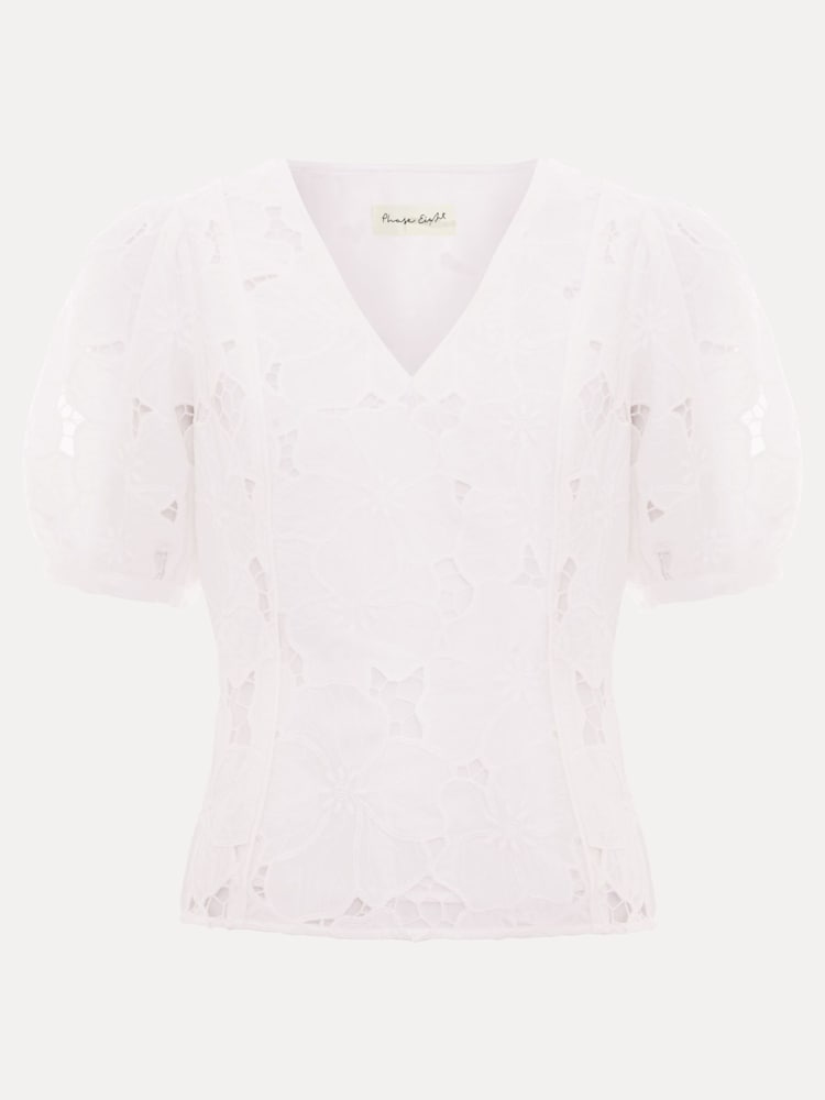 Phase Eight Cream Marina Lace Blouse - Image 6 of 6