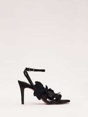 Phase Eight Black Floral Heel Sandals - Image 2 of 6