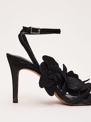 Phase Eight Black Floral Heel Sandals - Image 4 of 6