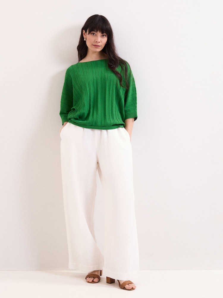 Phase Eight Green Cristine Rib Jumper - Image 2 of 6