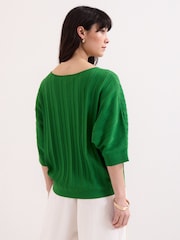 Phase Eight Green Cristine Rib Jumper - Image 3 of 6