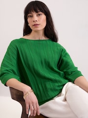 Phase Eight Green Cristine Rib Jumper - Image 4 of 6
