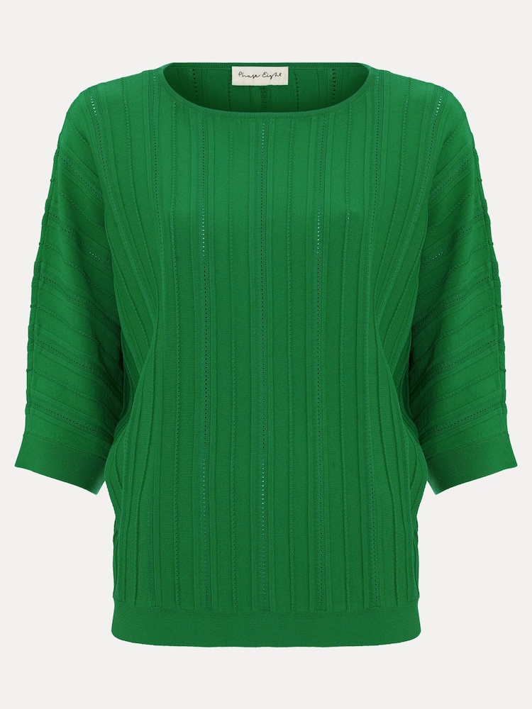 Phase Eight Green Cristine Rib Jumper - Image 6 of 6
