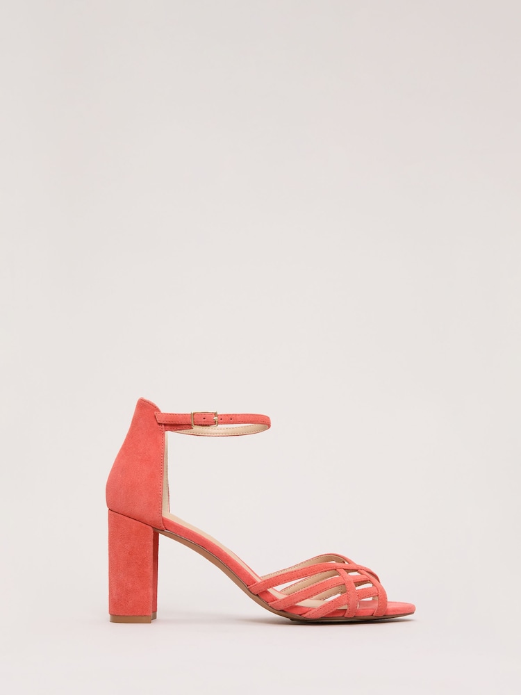 Phase Eight Orange High Block Sandals - Image 2 of 7